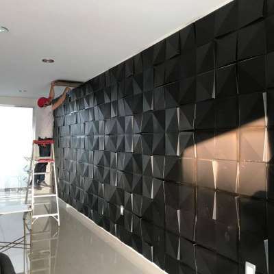 PANEL DECORATIVO 3D NEGRO 