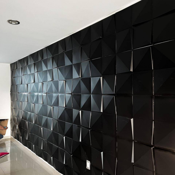 PANEL DECORATIVO 3D NEGRO 